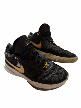 Nike LeBron 20 Trinity Grade School 5Y Black Gold Basketball Shoes DQ8651-003